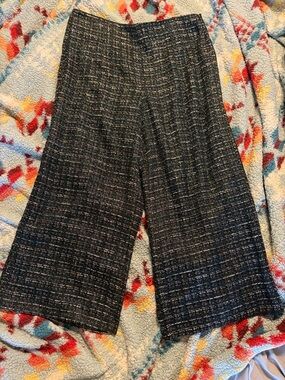 tweed wide leg pants